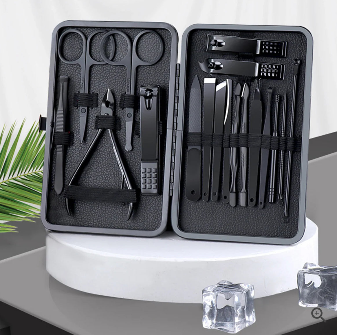 Luxury Black Manicure Set Nail Clippers Tools Household 18Pcs , Tool Kit for Men and Women