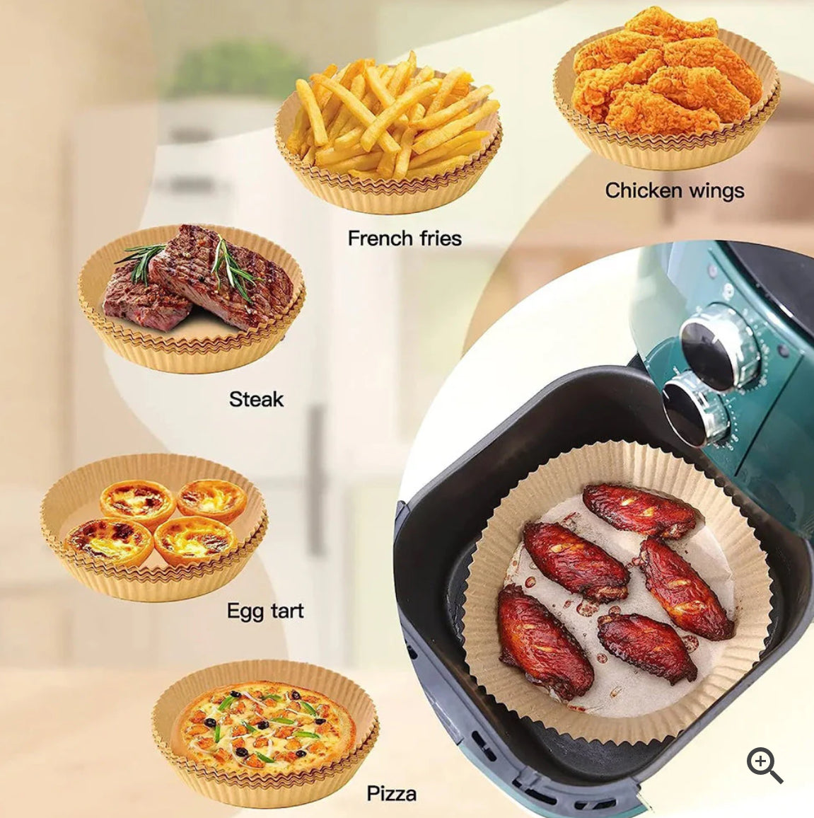 Air Fryer Liners Disposable Paper 50 Pcs