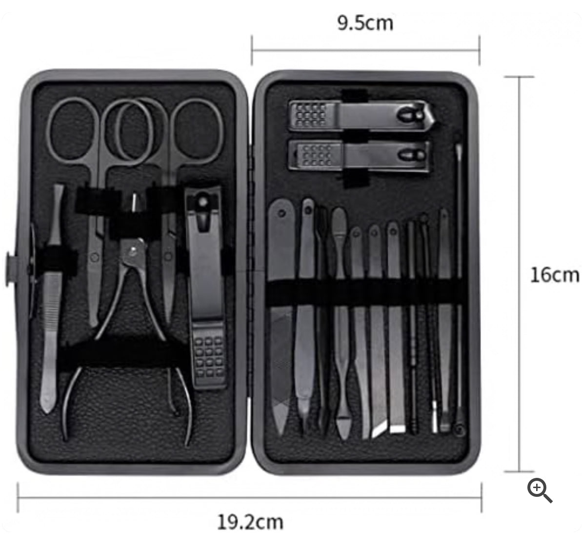 Luxury Black Manicure Set Nail Clippers Tools Household 18Pcs , Tool Kit for Men and Women