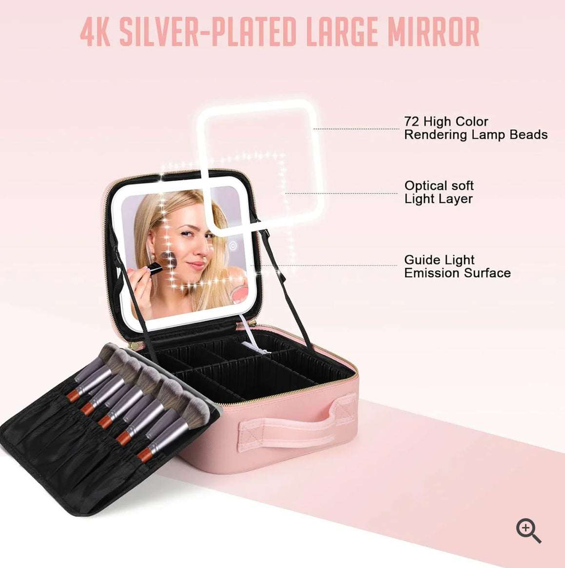 Adjustable Light Make up Bag with Mirror LED Light