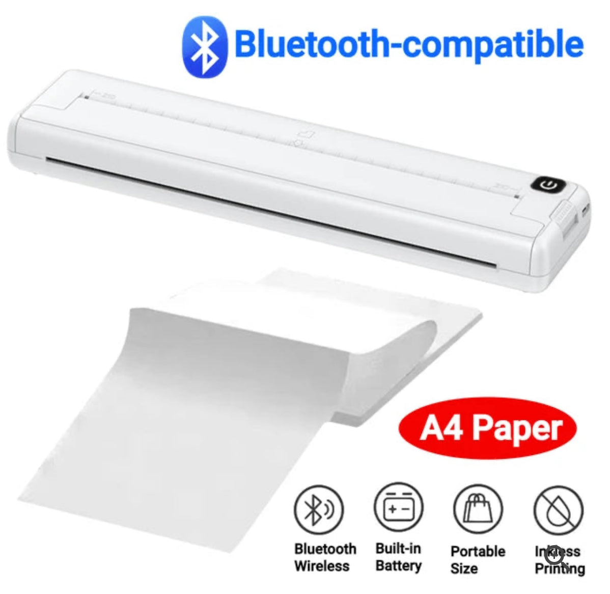 Portable Bluetooth Thermal Printer A4