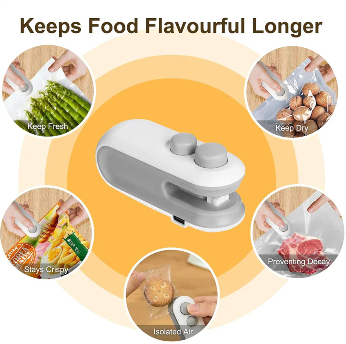 Mini Bag Sealer Rechargeable For Plastic Bags