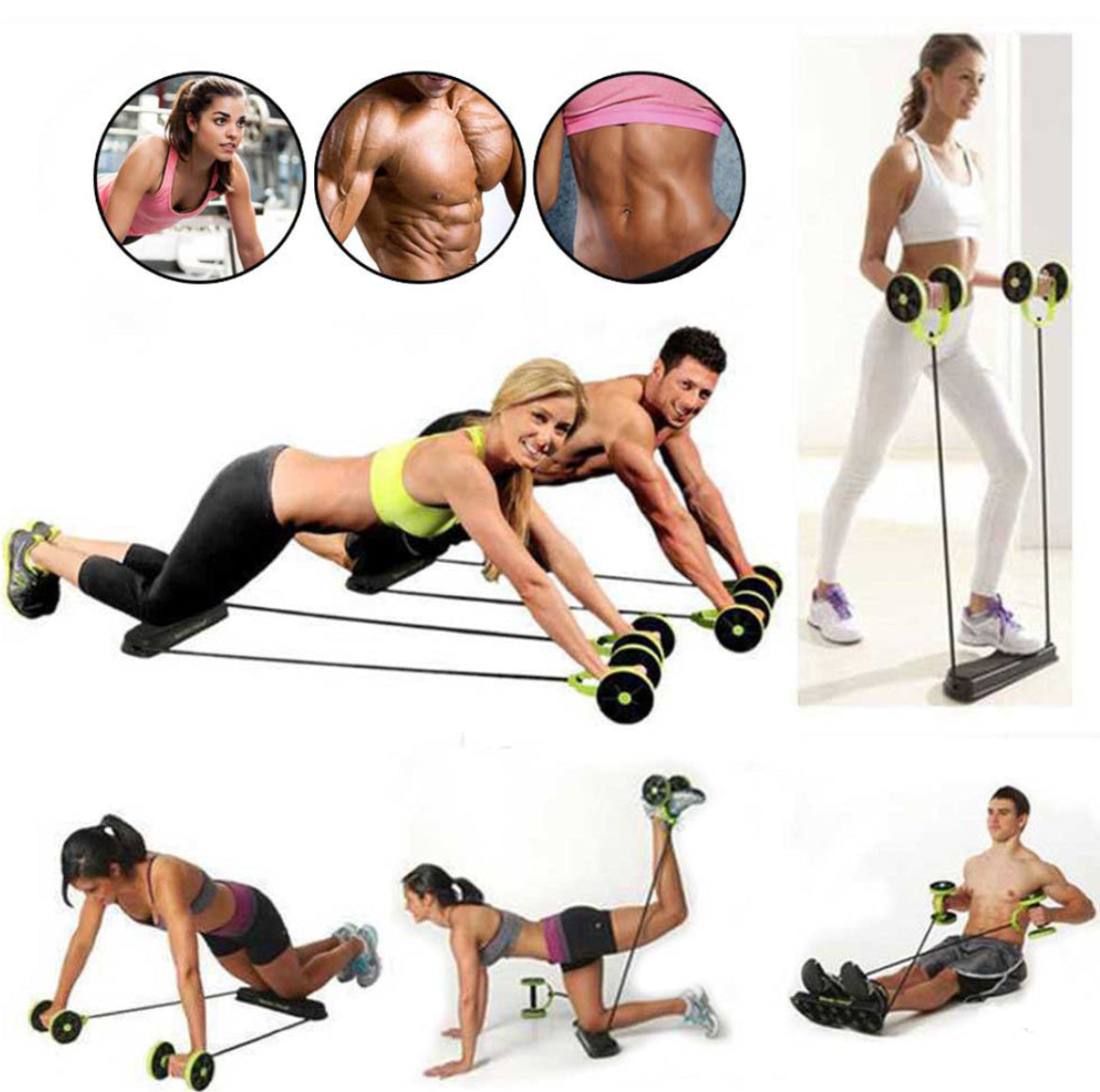 Revoflex Xtreme Abs Abdominal Exercise Wheel Body Strength Training Roller
