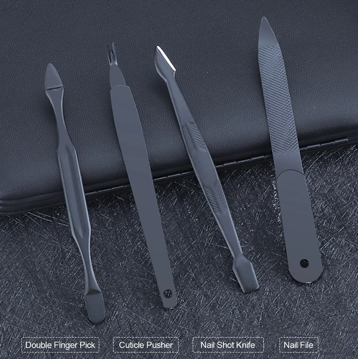 Luxury Black Manicure Set Nail Clippers Tools Household 18Pcs , Tool Kit for Men and Women