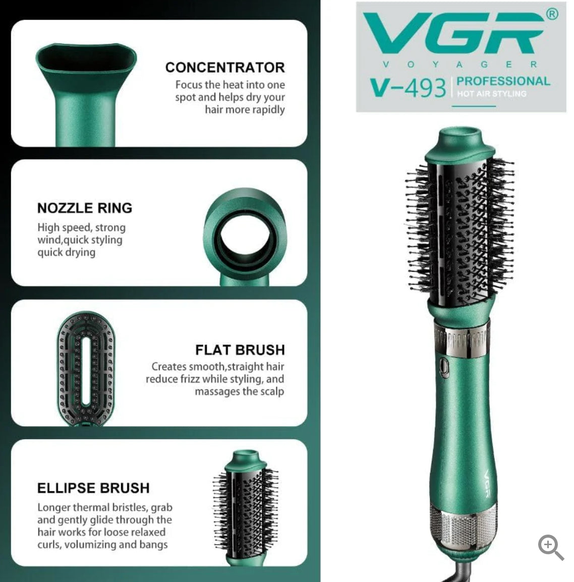VGR V493 (4 In 1 ) Hot Air Styler For Women