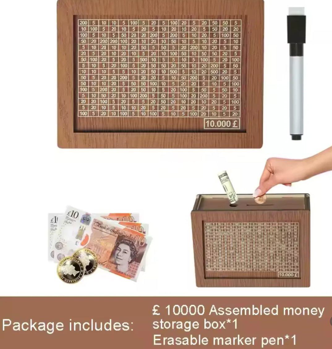 Wood Money Saving Box