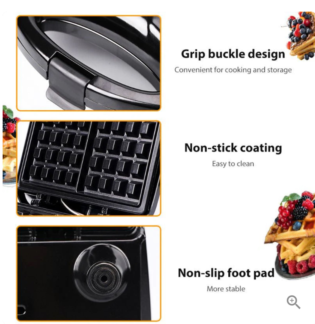 Raf Non-stick Electric Waffle Maker R242 R582