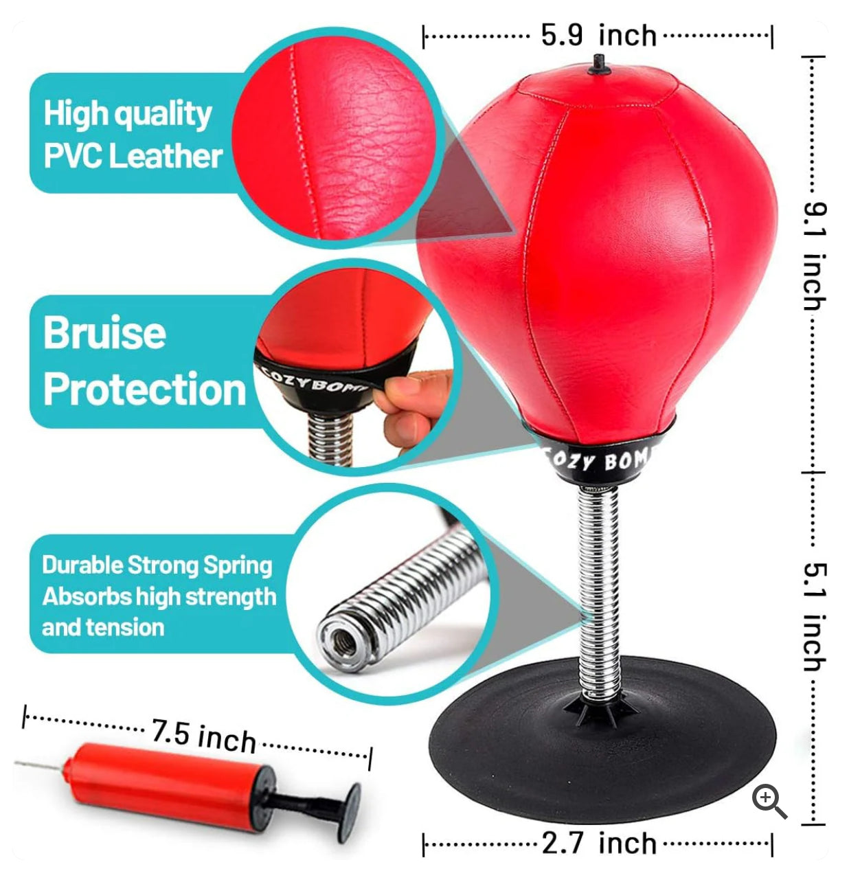 Desktop Punching Bag, [Upgrade, Flexibility] Boxing Bag Speed Balls Boxing High - Black color