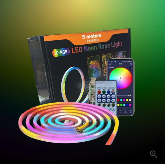 LED Strip Lights Neon Rope Light with Music Sync RGBIC 5M