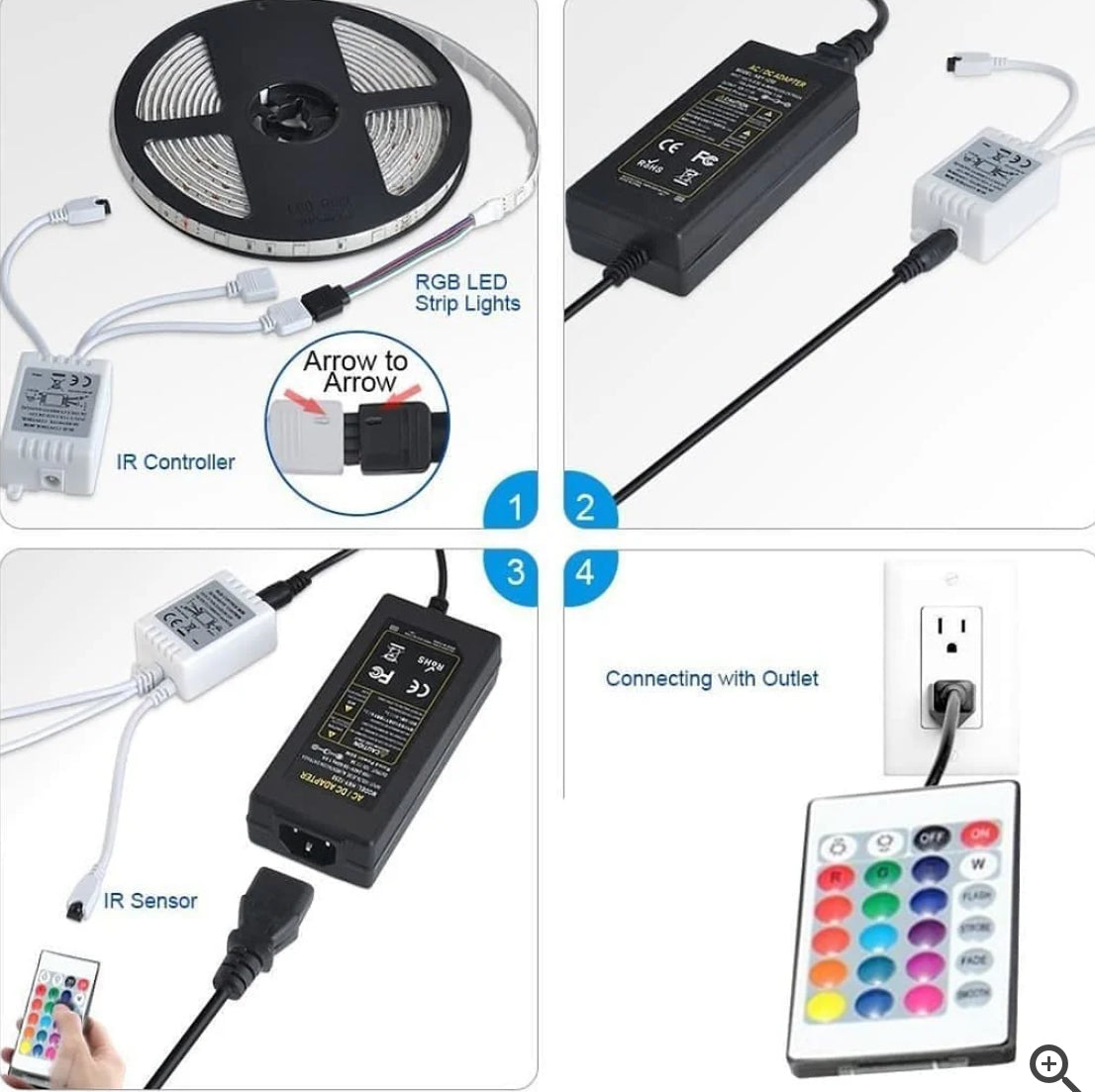 RGB Led Light 5 Meter Waterproof Phone App Bluetooth + Remote Controller