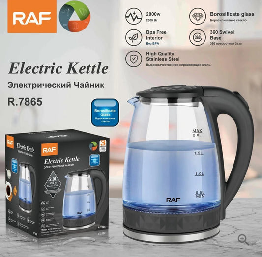 Raf Glass 2Litre Electric Kettle Heater R7865