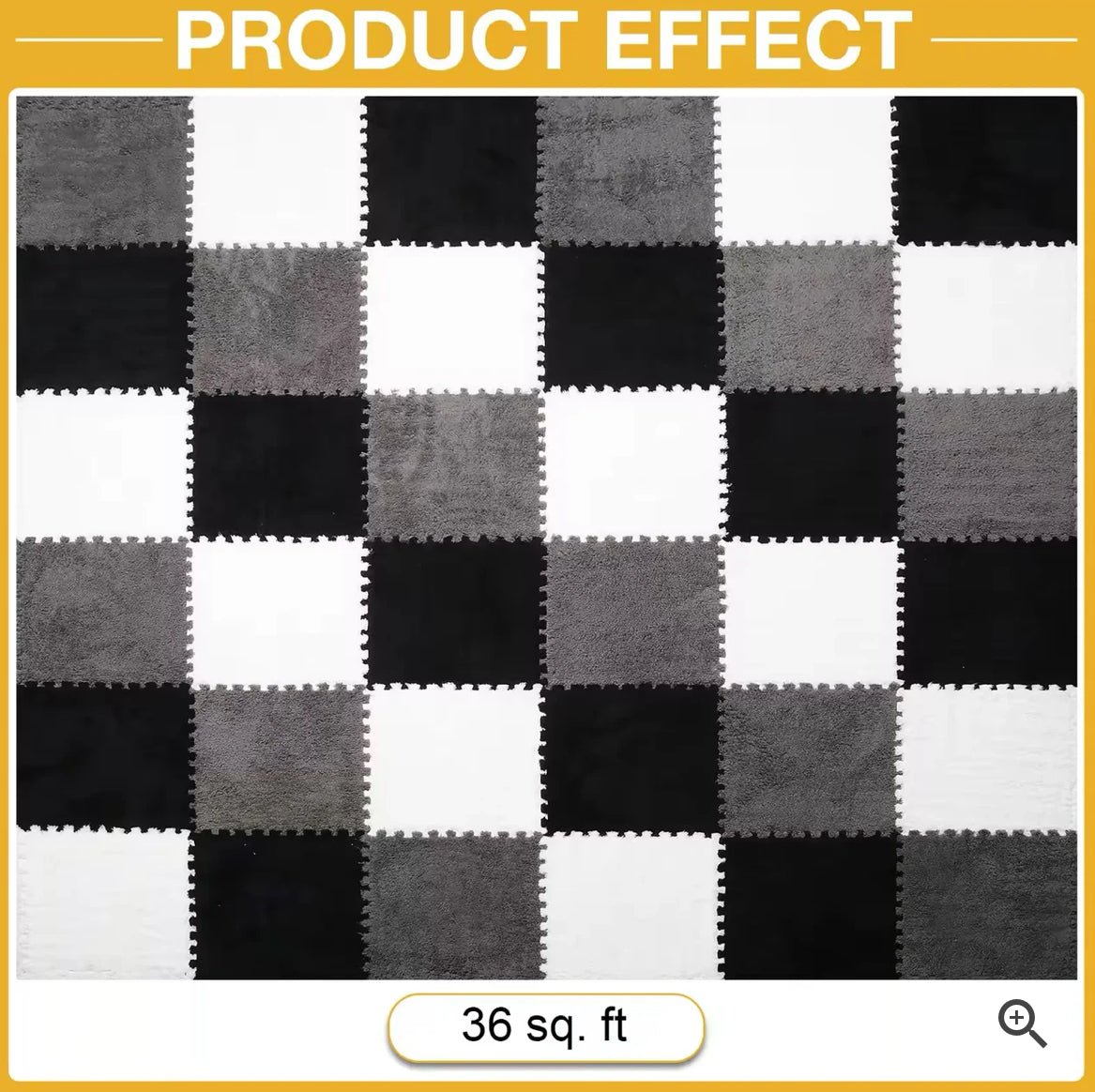 Foam Puzzle Square Floor Mat Plush