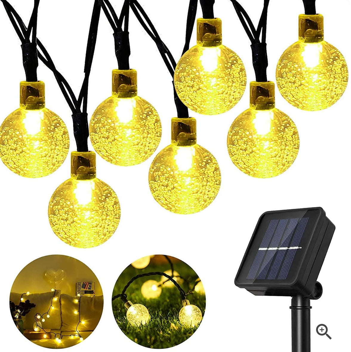 Solar String Lights, 1 Pack Outdoor String Light 50 LED 5 Meter Waterproof Solar Powered Christmas