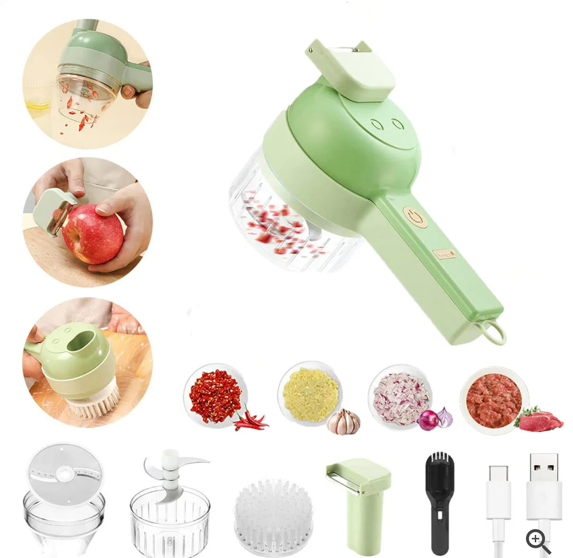 4 in 1 Handheld Electric Vegetable Cutter Food Chopper