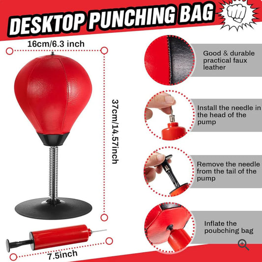 Desktop Punching Bag, [Upgrade, Flexibility] Boxing Bag Speed Balls Boxing High - Black color