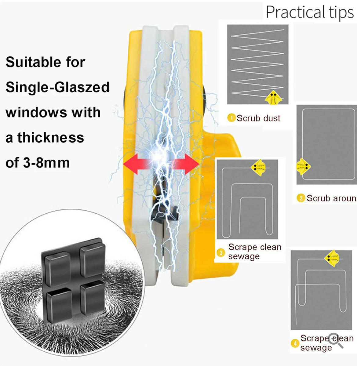 Double Sided Window Glass Cleaner