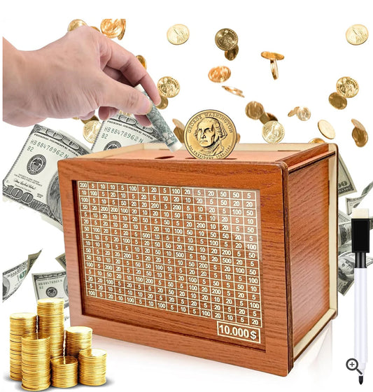 Wood Money Saving Box