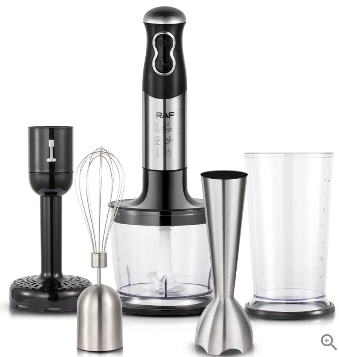 RAF 5 in 1 Stick Blender Set Vegetable Chopper Whisk Food Processor Immersion Hand Blender With Station