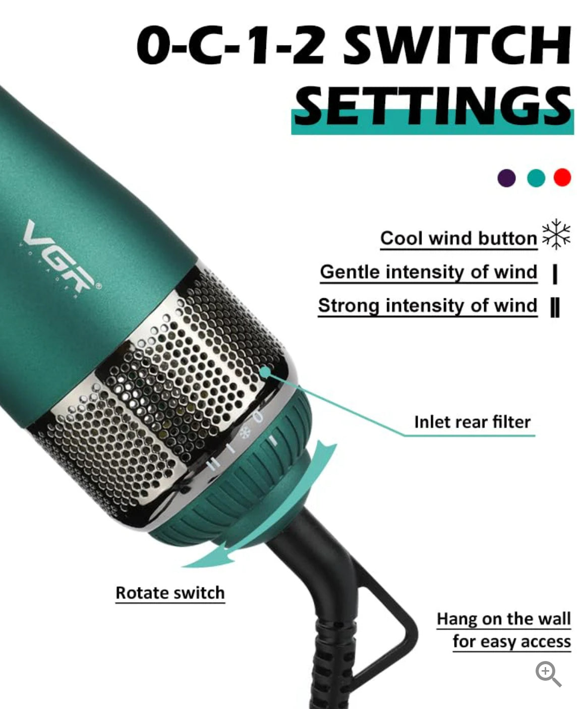 VGR V493 (4 In 1 ) Hot Air Styler For Women