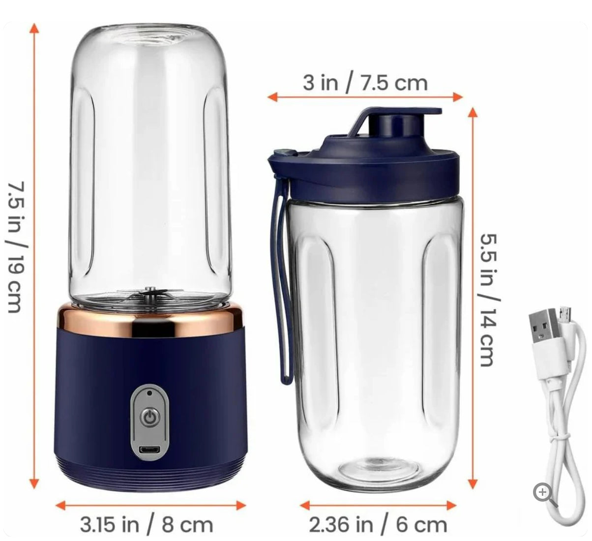 Electric Small Portable Blender & Juicer for Home, 300 ml