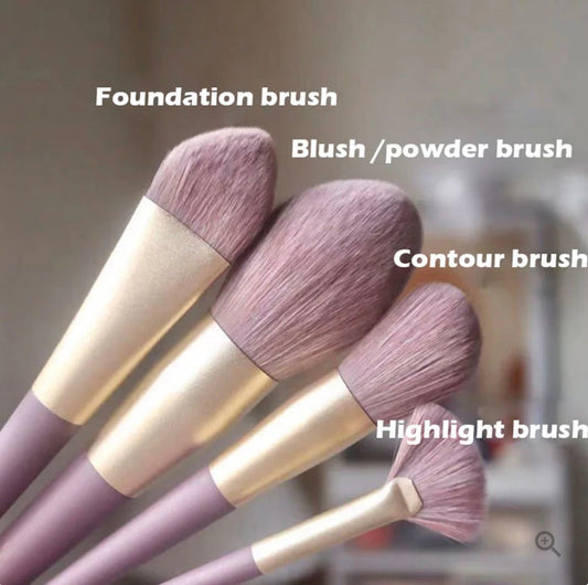 Makeup Brushes Set Purple 9Pcs Soft Brushes