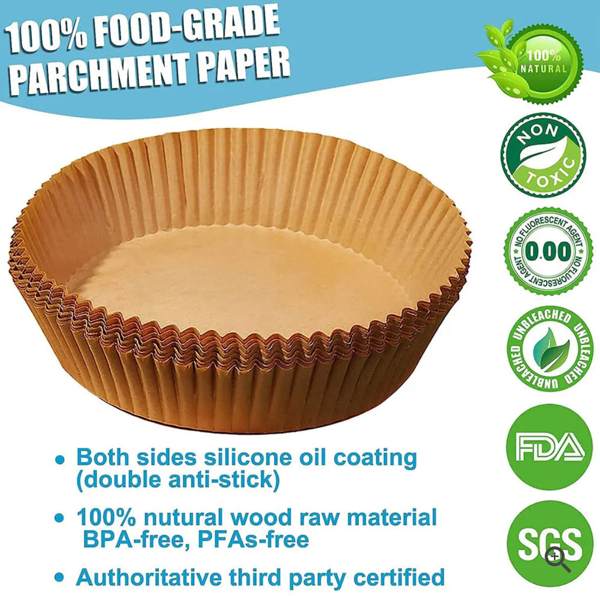 Air Fryer Liners Disposable Paper 50 Pcs