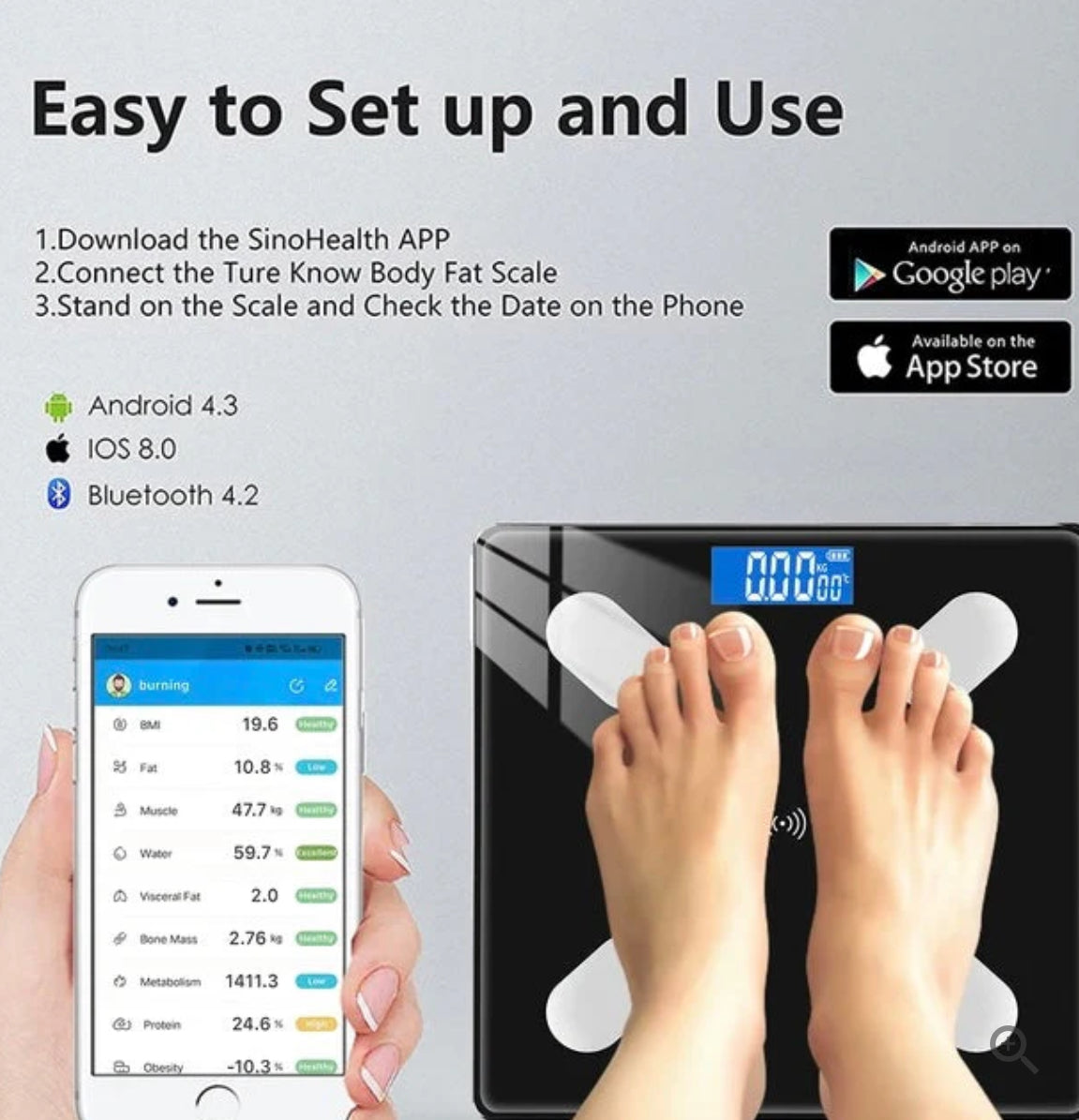 Phone App Weight Scale Bluetooth Body Fat