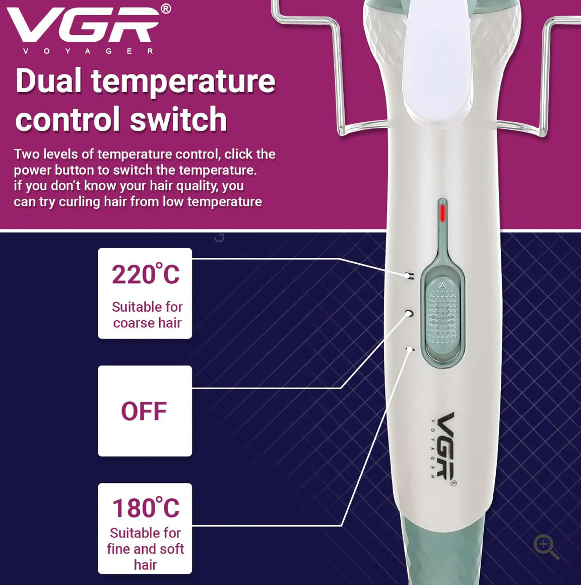 VGR V597, Professional Wavy Hair 5 Barrels Curling Iron