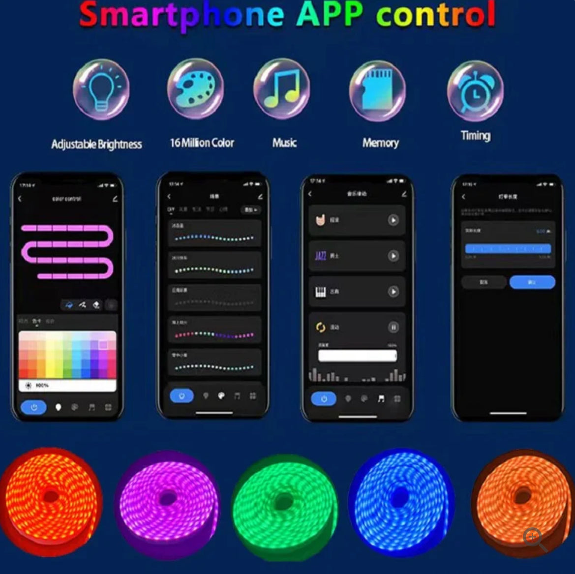 LED Strip Lights Neon Rope Light with Music Sync RGBIC 5M