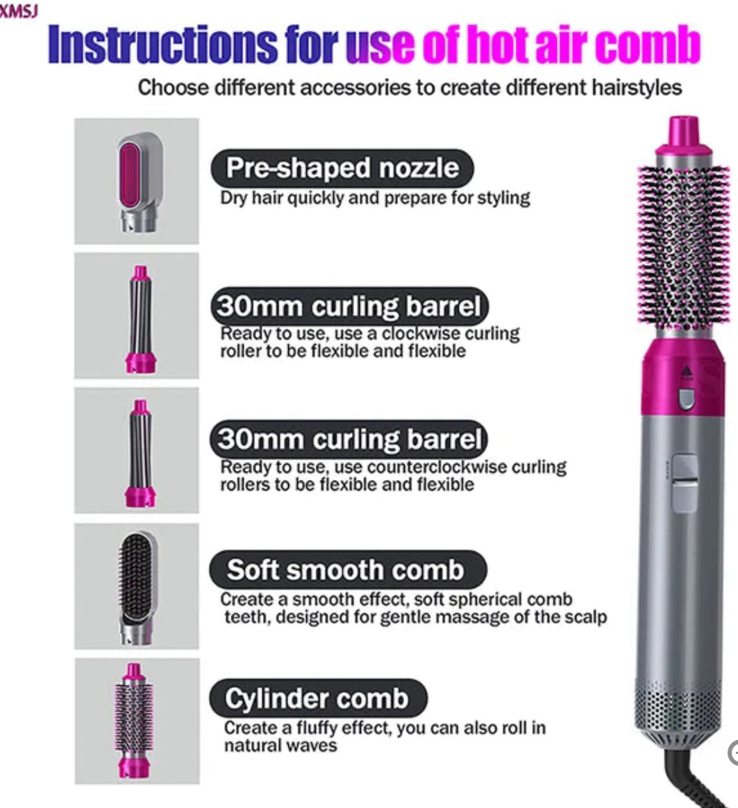 5 In 1 Hot Air Styler Hair Straightener
