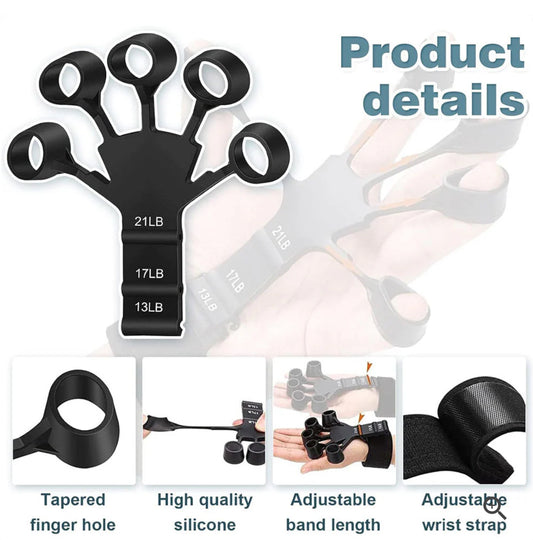 Hand Grip Strengthener - Adjustable Finger Exerciser and Finger Stretcher