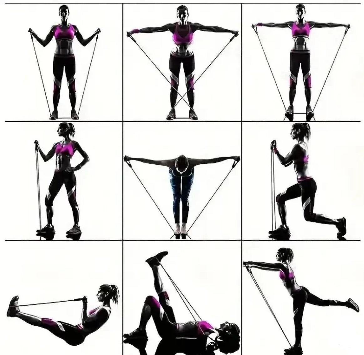 11Pcs Resistance Bands Set Elastic Tube Bands Door Anchor Ankle Straps Cushioned Handles with Carry Bags for Home Gym