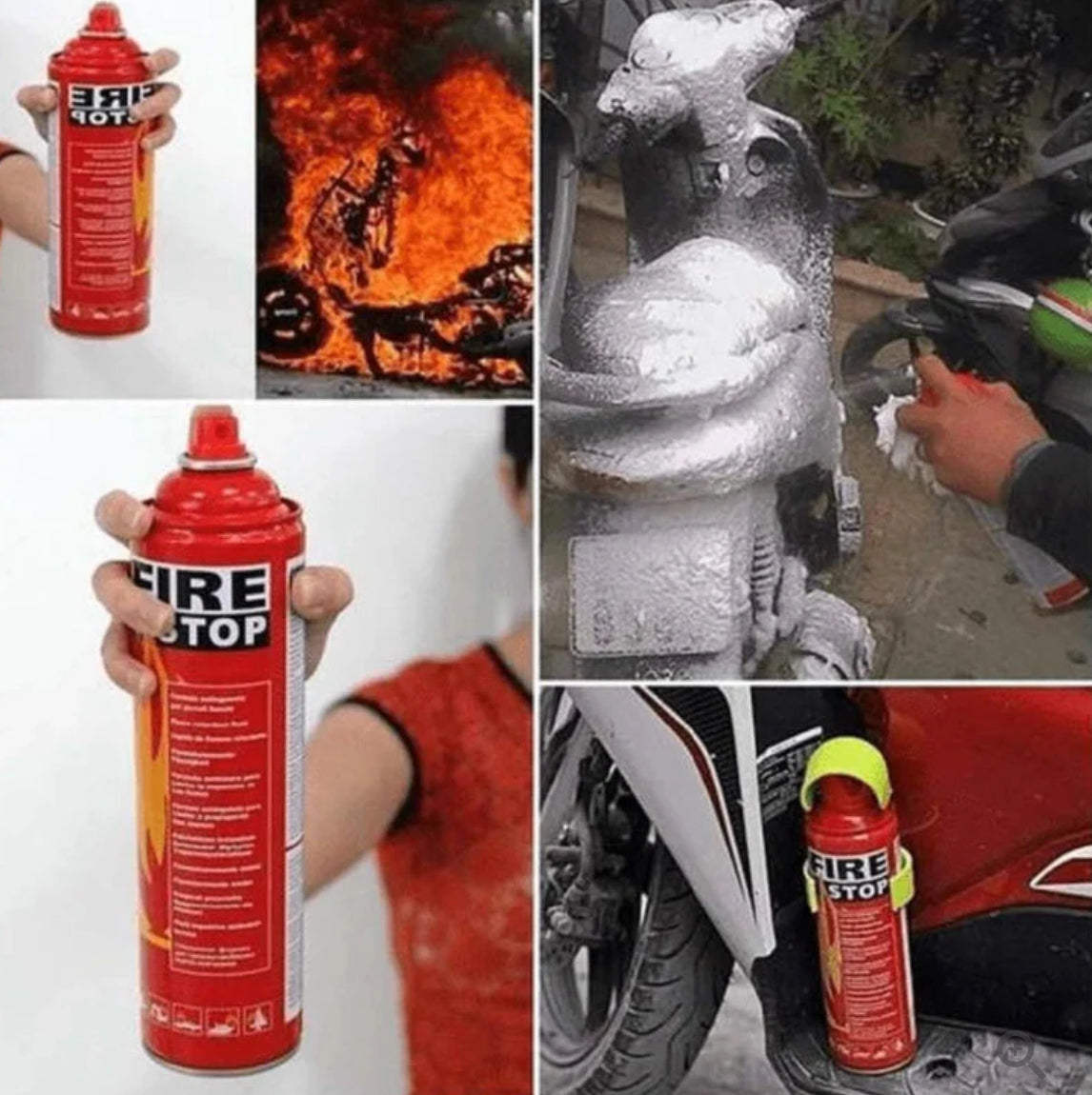 Fire Extinguisher Spray with Stand for Car and Home Use | Fire Stop Aluminium Spray