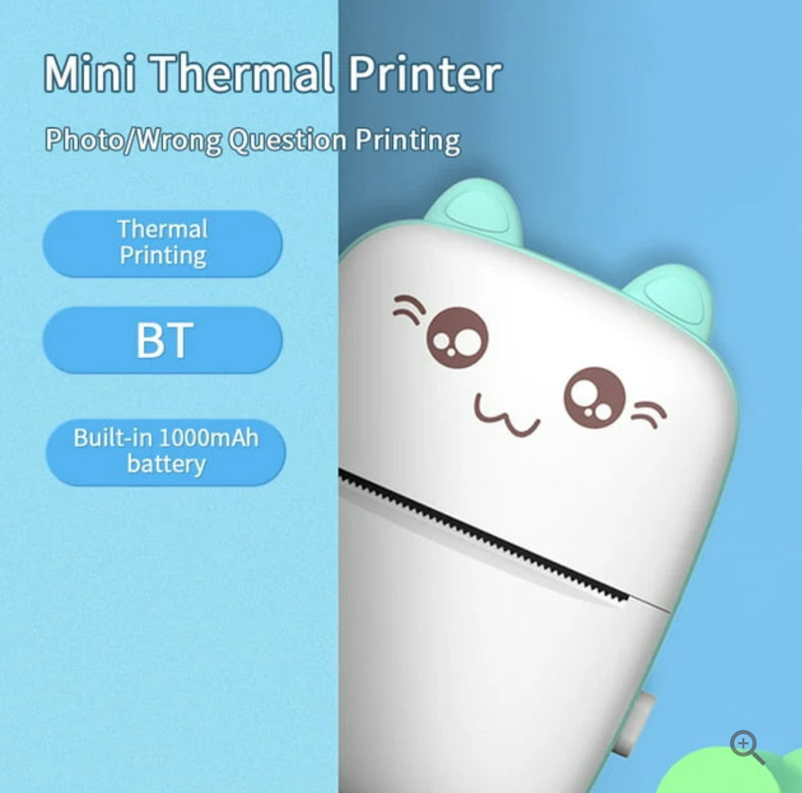 Bluetooth Pocket Mini Printer, For Android & iOS With 1 Free Paper Roll