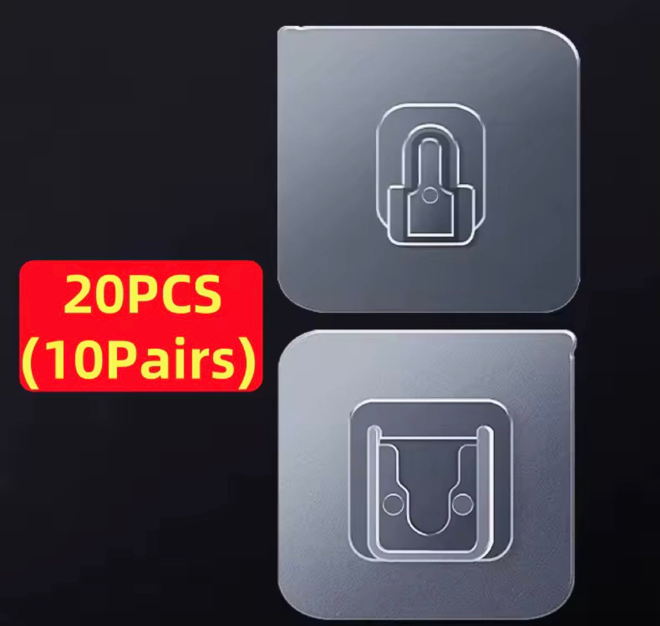 Self Adhesive Hooks Tape (10 Pairs)