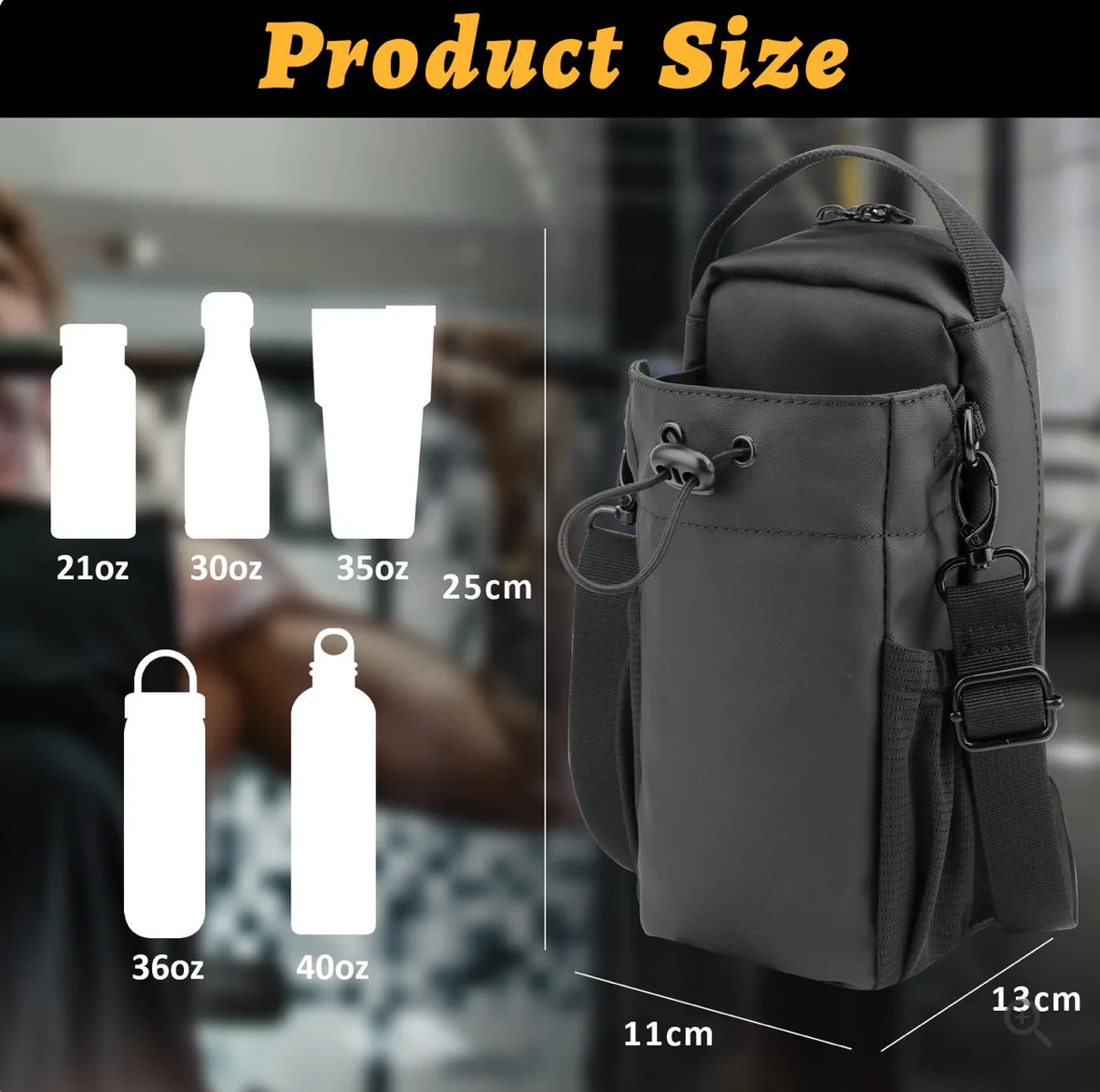 Magnetic Gym Bag With Water Bottle Holder