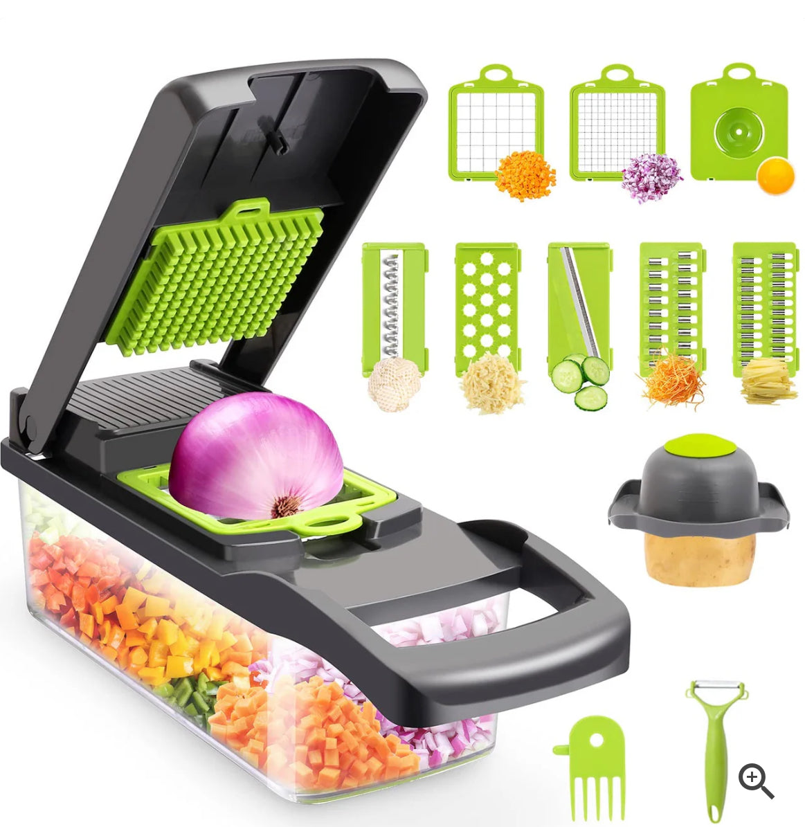 14 PCS Multifunctional Vegetable Cutter Food Cutter Potato Cutter, Egg Separator Slicer